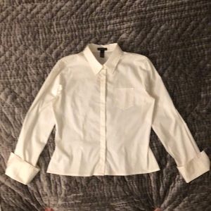White long sleeve button down shirt